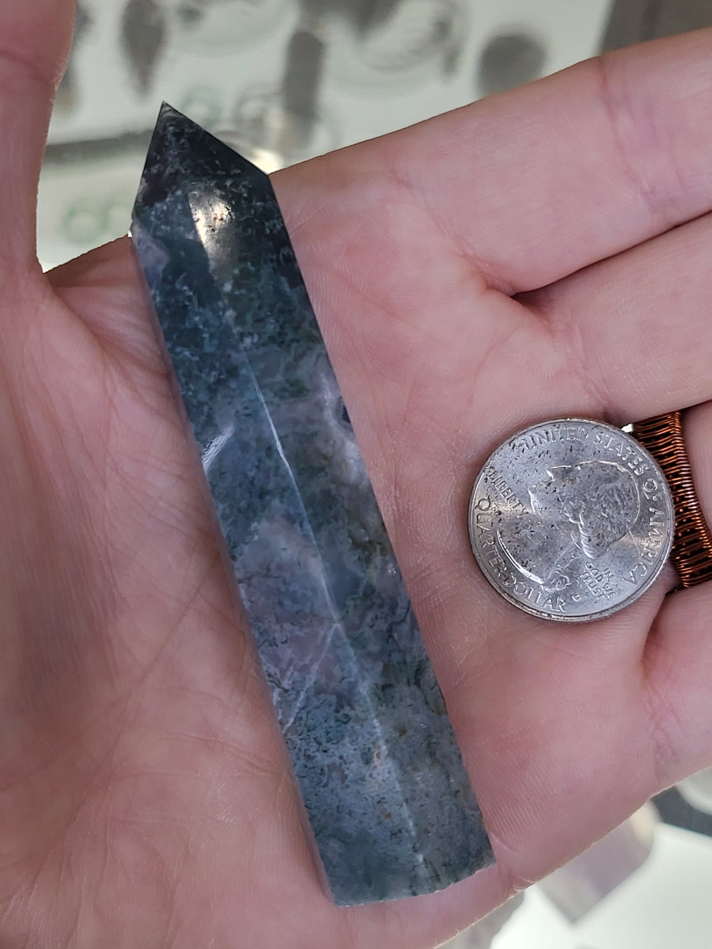 Moss Agate Tower Point