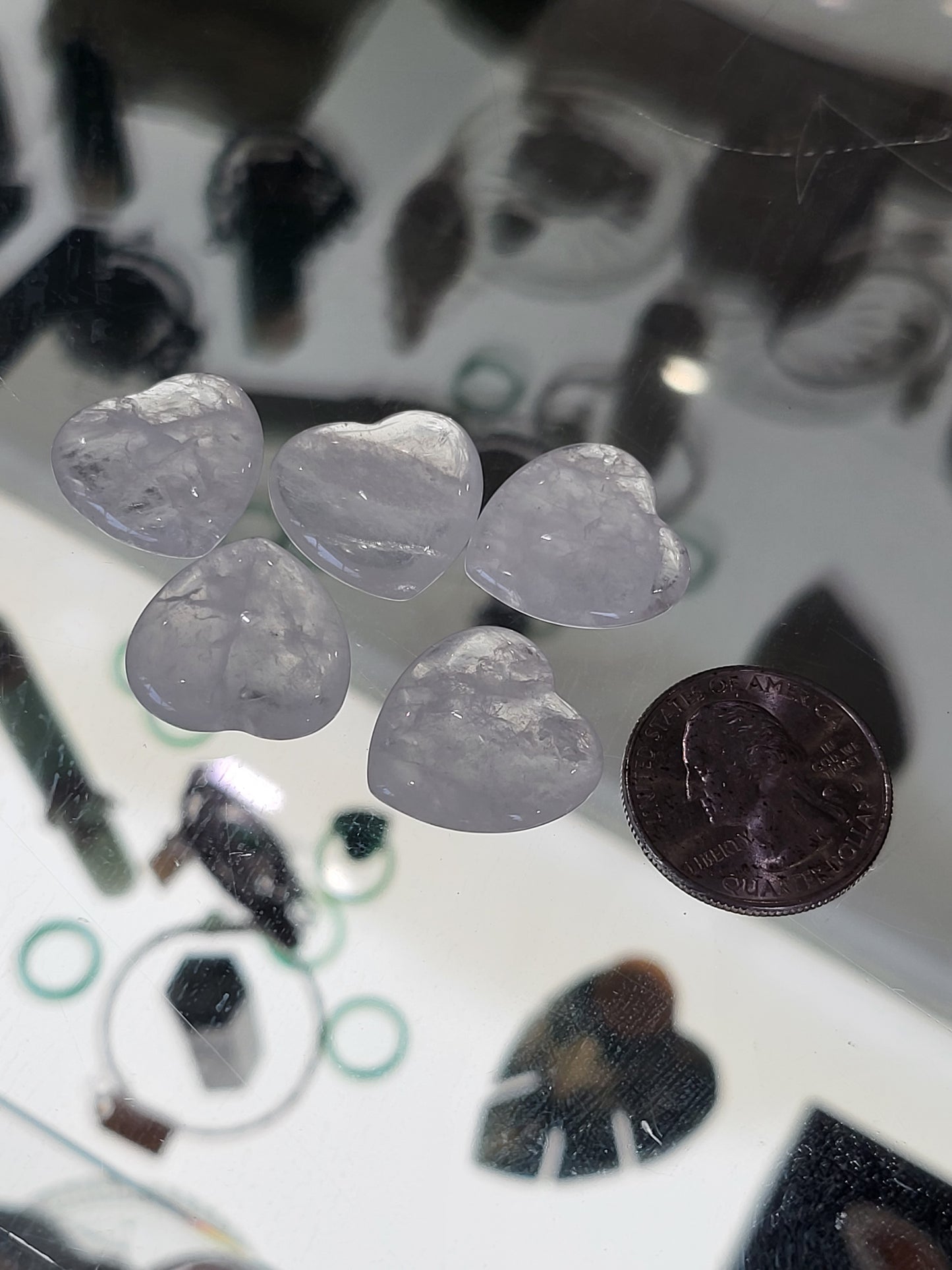 Clear Quartz Heart Worry Stone