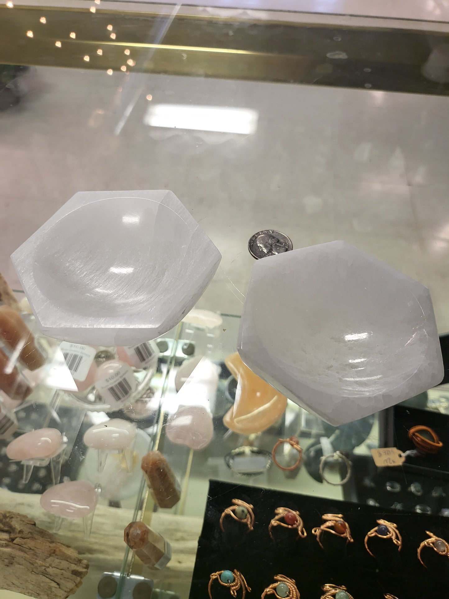 Large Selenite Octagon Bowl/Dish