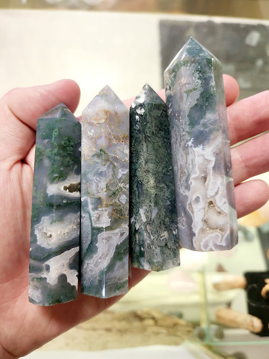 Moss Agate Tower Point