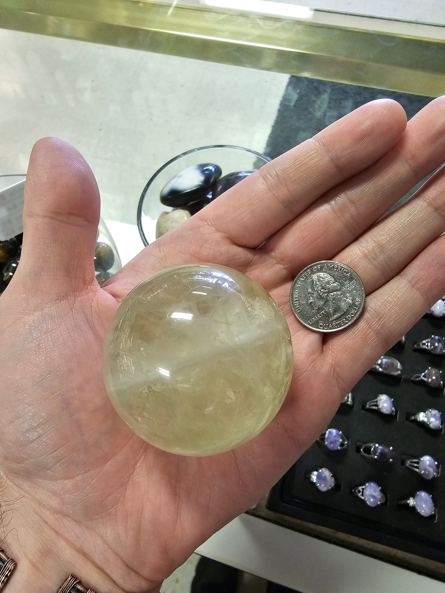 Yellow Fluorite Sphere