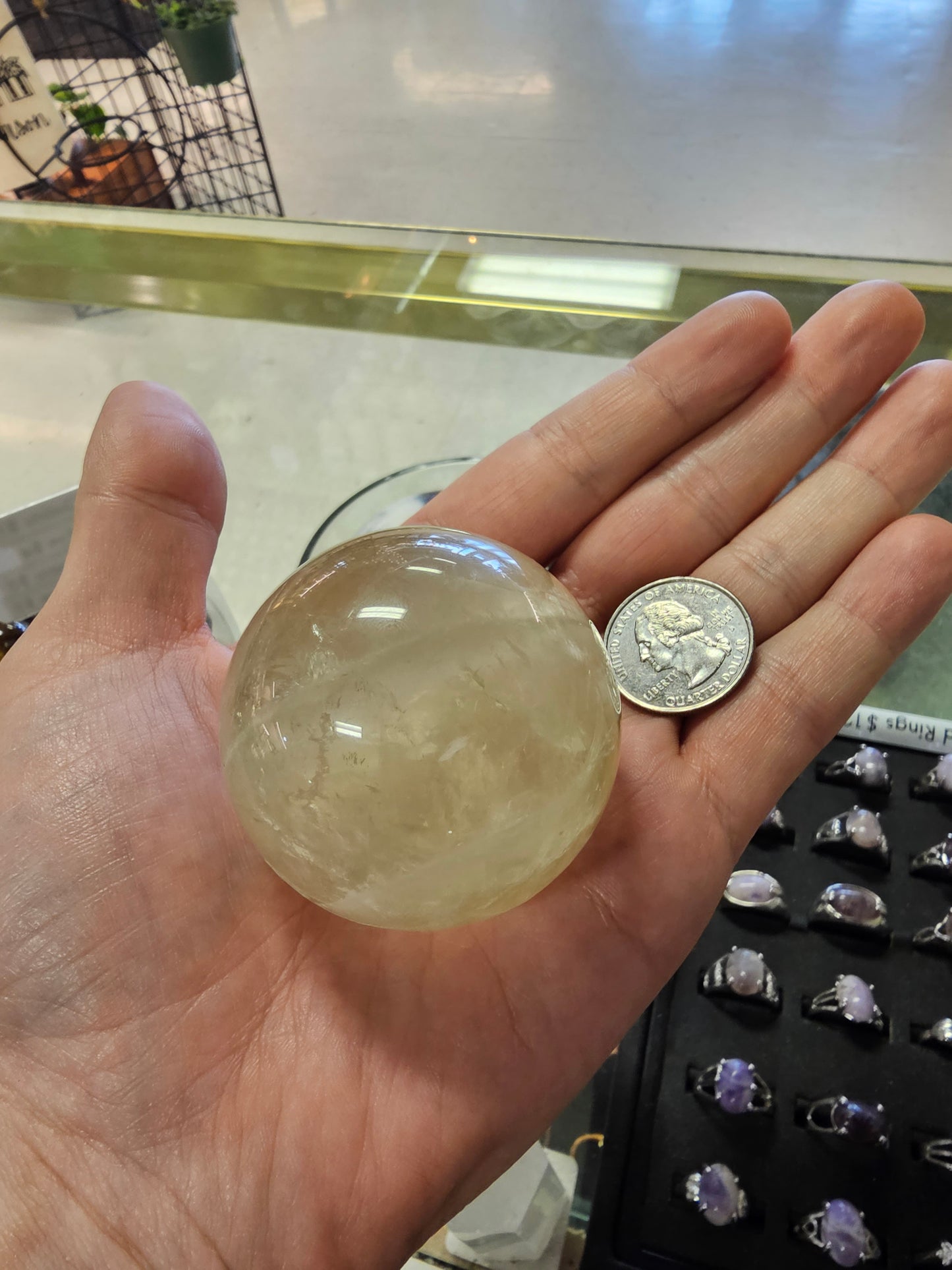 Yellow Fluorite Sphere