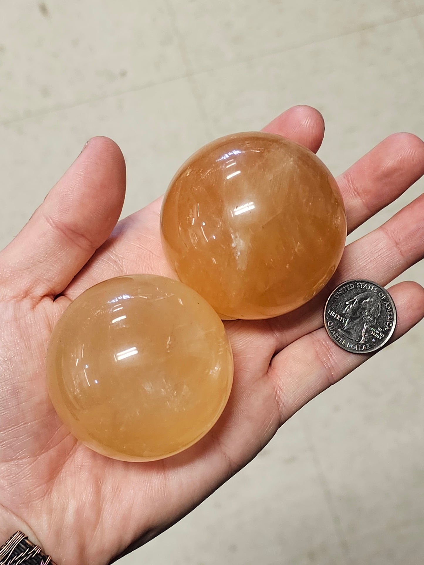 Honey Calcite Sphere