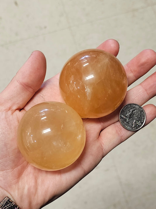 Honey Calcite Sphere