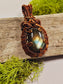 Labradorite and Copper Wire Wrapped Necklace Pendant
