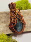 Labradorite and Copper Wire Wrapped Necklace Pendant