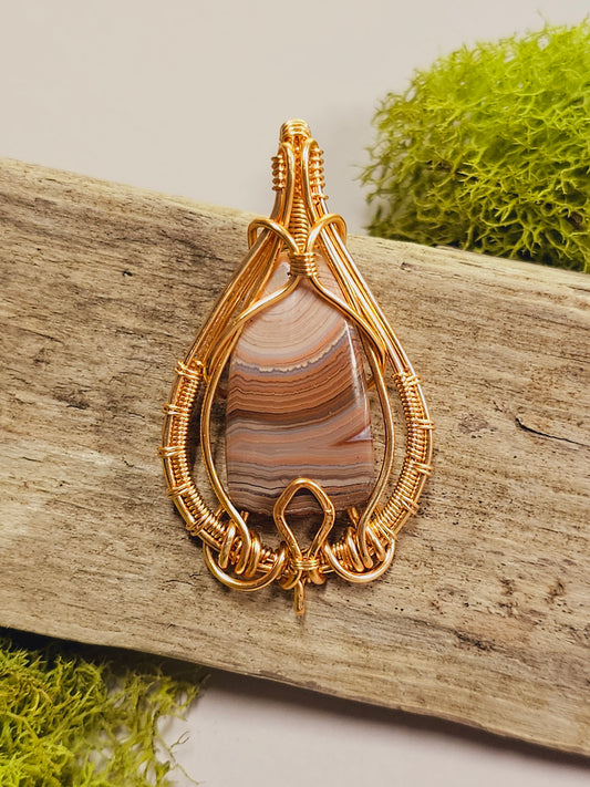 Gold Wire Wrapped Necklace Pendant