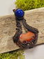 Carnelian Moon Wire Wrapped Necklace Pendant