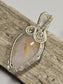 Rose Quartz and Silver Wire Wrapped Necklace Pendant