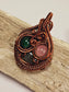 Multi-Crystal Copper Wire Wrapped Necklace Pendant