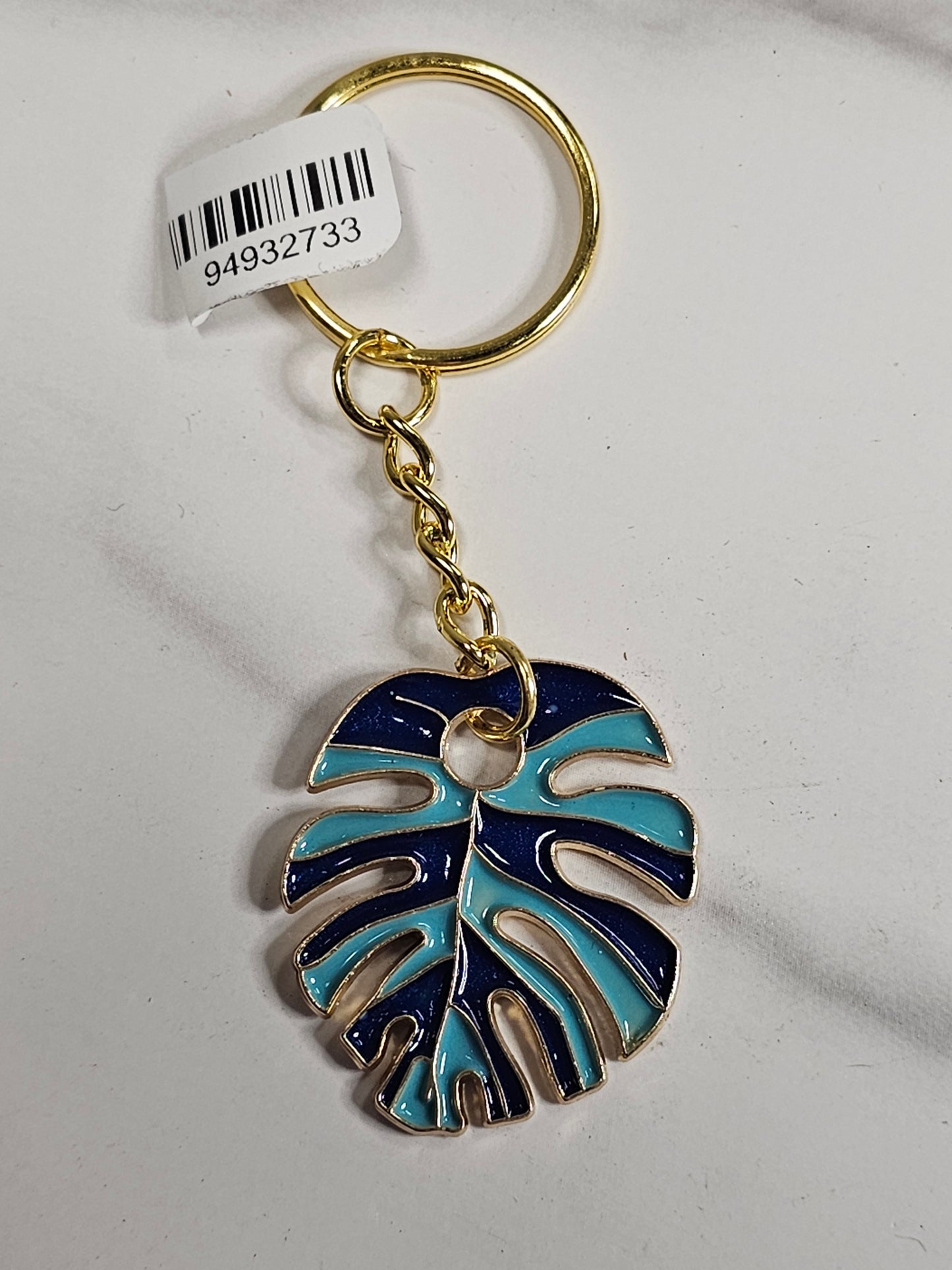 Monstera Enamel Keychain