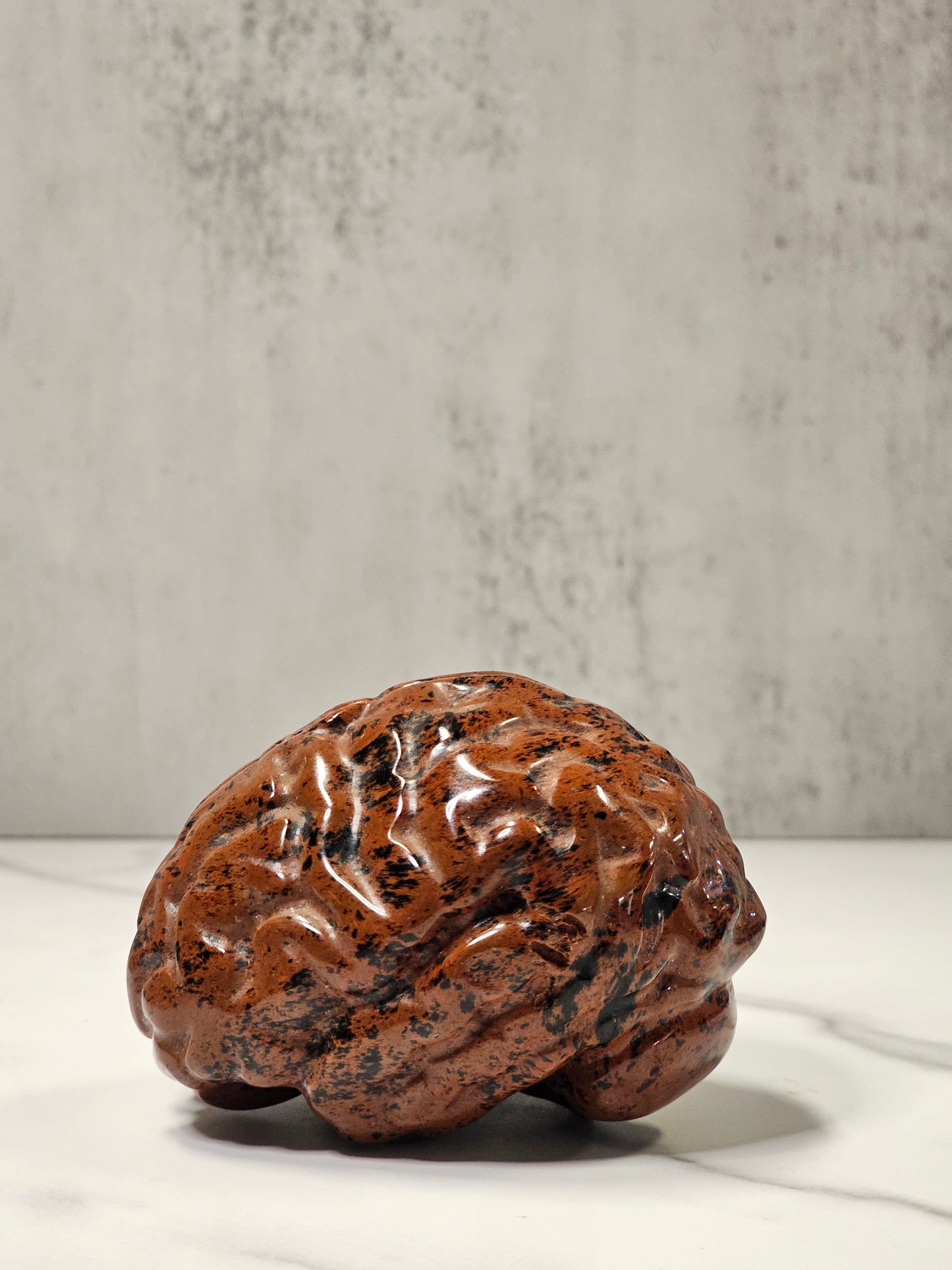 Mahogany Obsidian Brain Carving