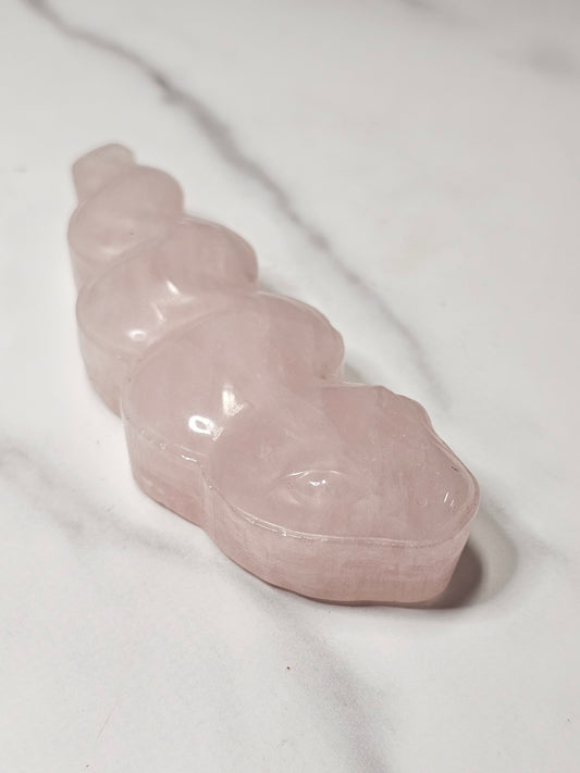 Rose Quartz Snake Carving