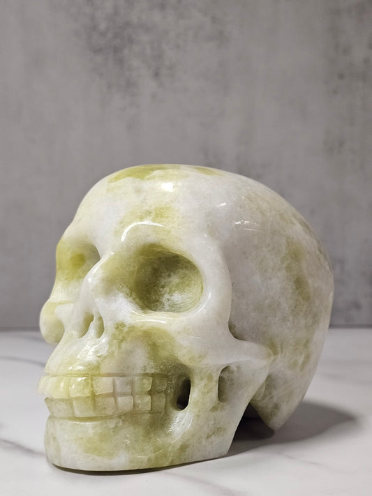 White Jade Skull Carving