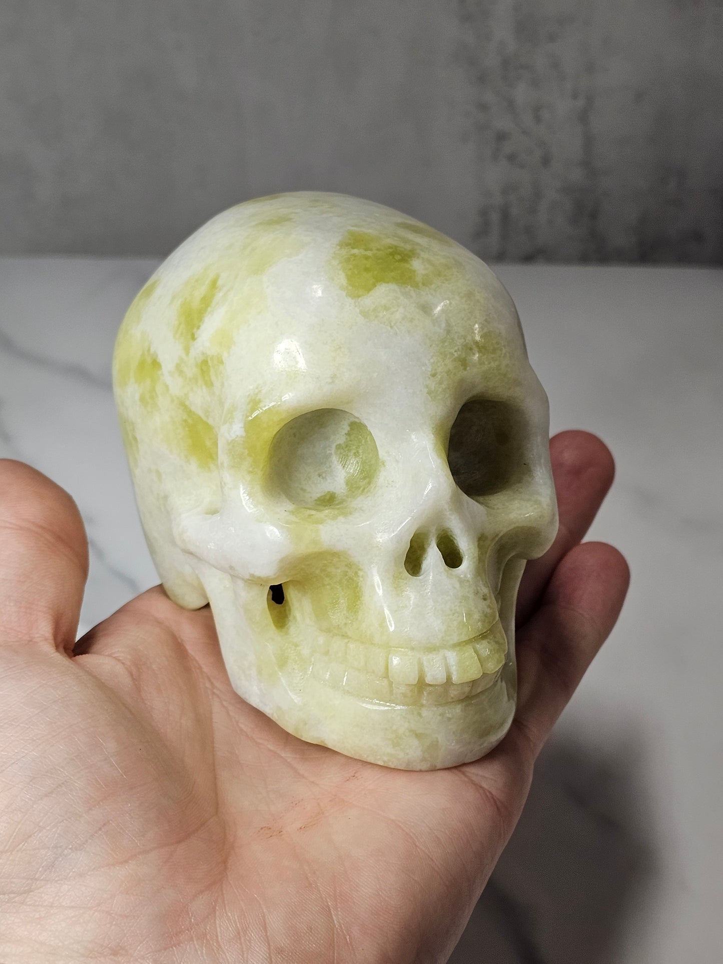 White Jade Skull Carving