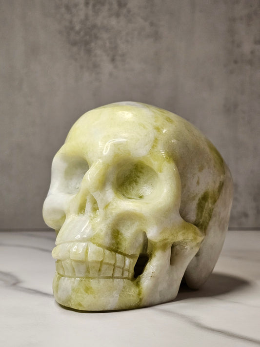 White Jade Skull Carving