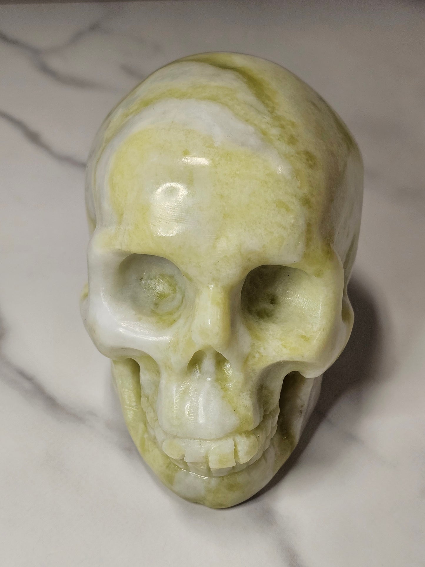 White Jade Skull Carving