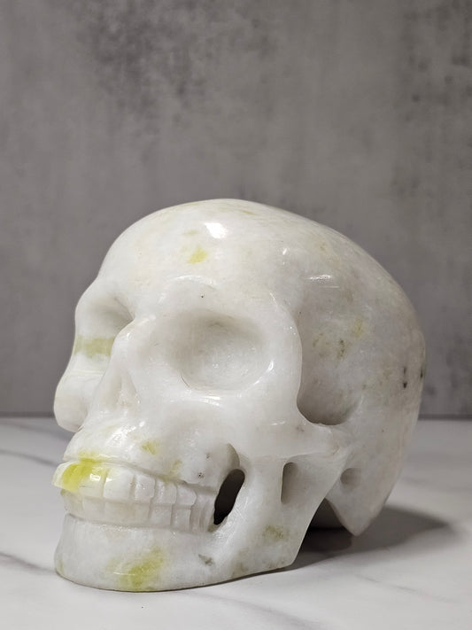 White Jade Skull Carving