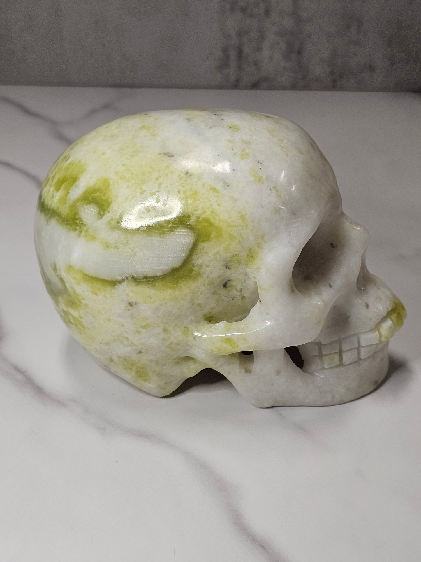 White Jade Skull Carving
