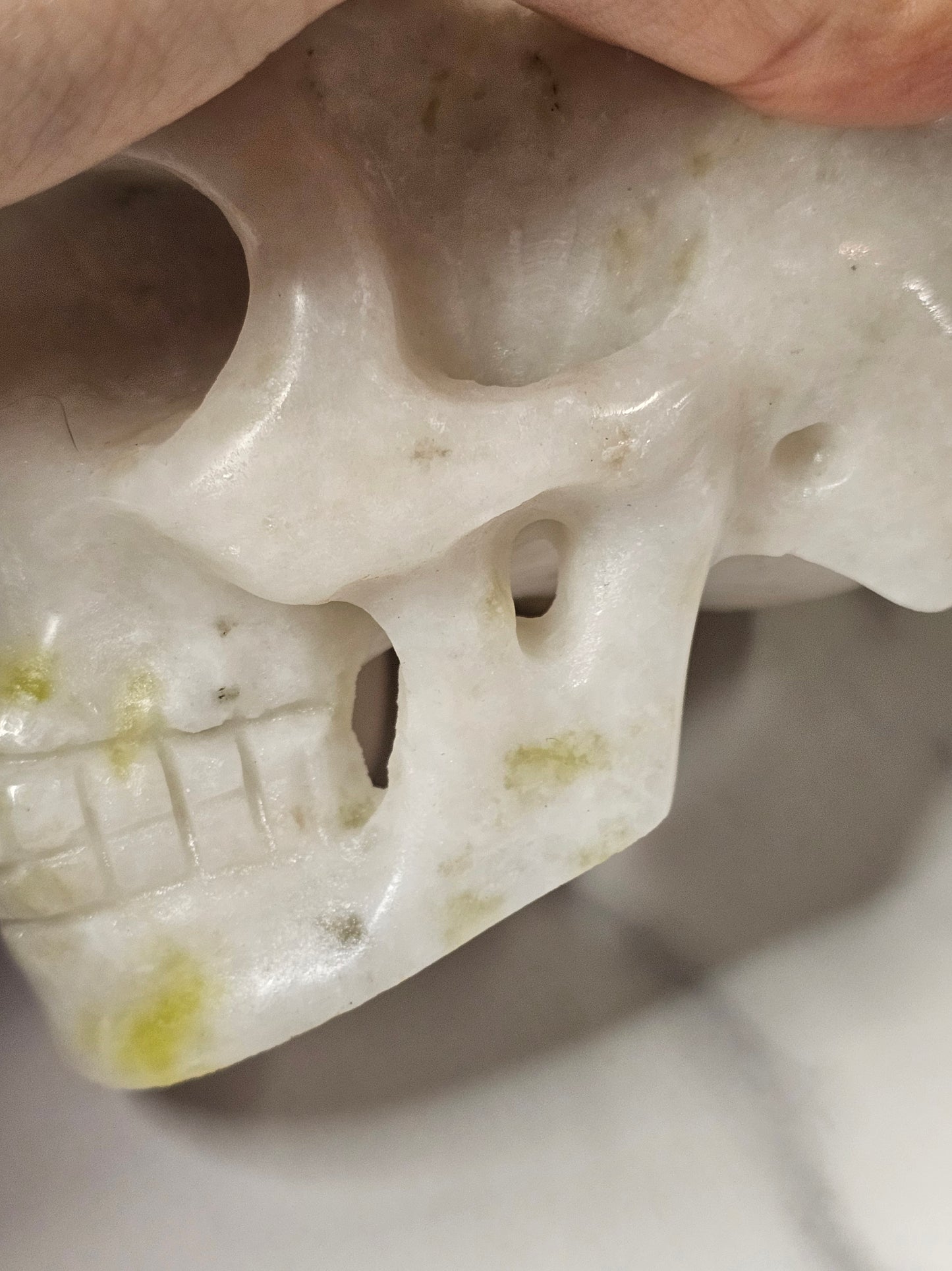 White Jade Skull Carving