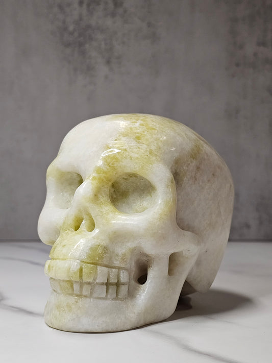 White Jade Skull Carving