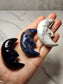 Crystal Moon with Face Carving