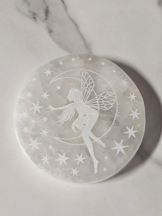 Selenite Charging Plate Fairy Design