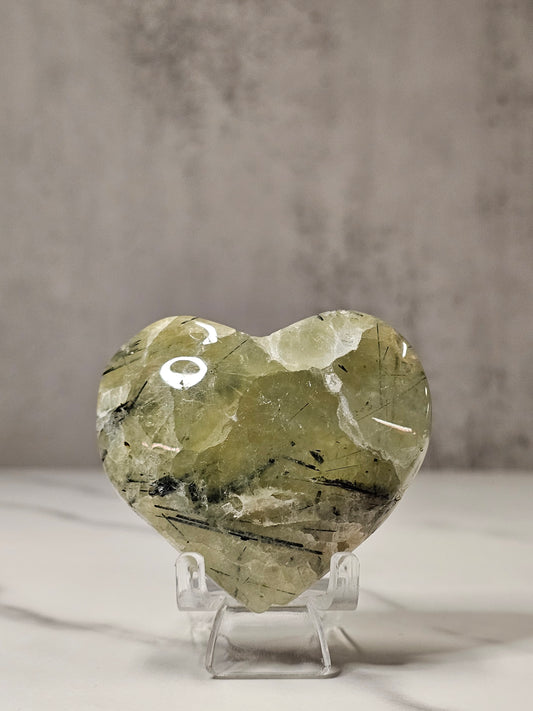 Prehnite Heart Carving