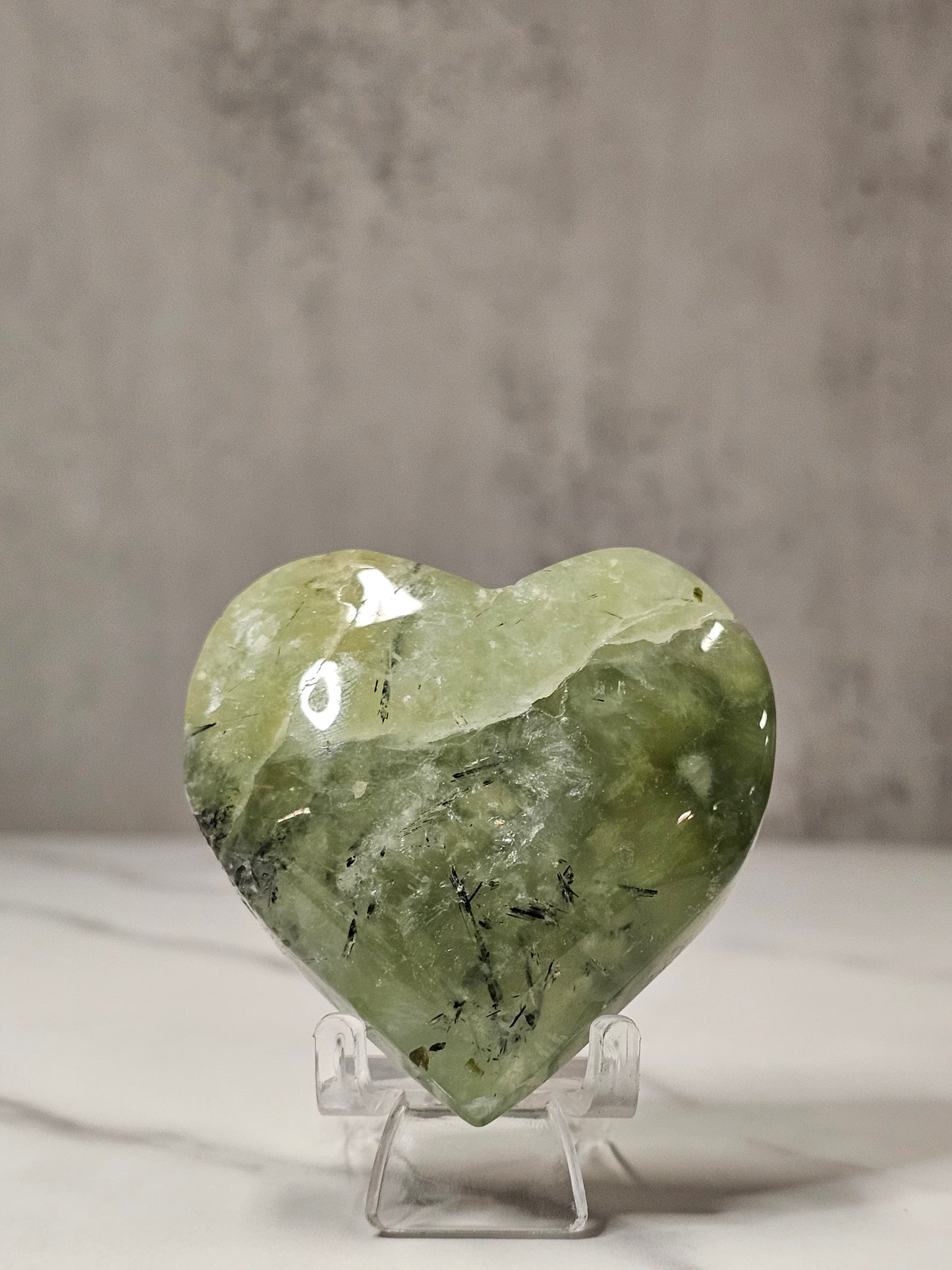 Prehnite Heart Carving