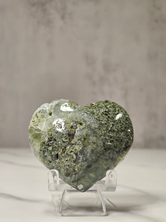 Prehnite Heart Carving