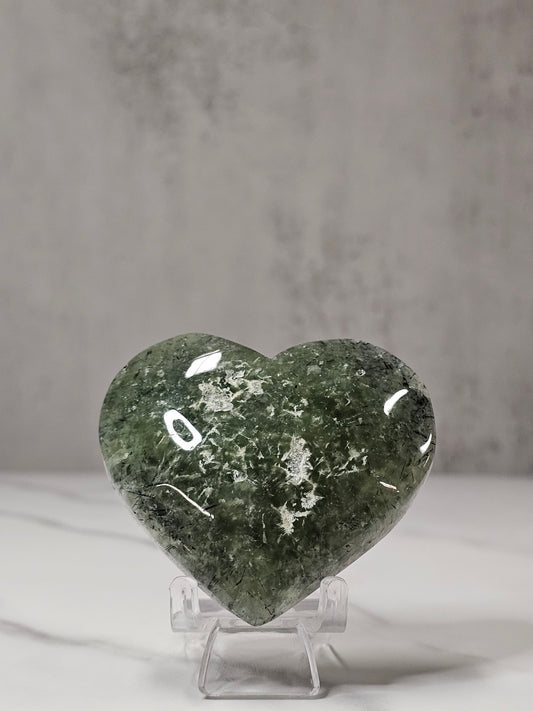 Prehnite Heart Carving