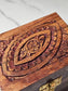 Wooden Carved Sectioned Box - Eye and Floral Design