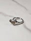 Rough Smokey Quartz Silver Plated Ring Size 4