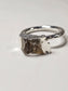 Rough Smokey Quartz Silver Plated Ring Size 7.25