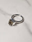 Rough Smokey Quartz Silver Plated Ring Size 4