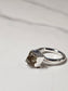 Rough Smokey Quartz Silver Plated Ring Size 4