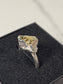 Rough Smokey Quartz Silver Plated Ring Size 4.25