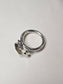 Rough Smokey Quartz Silver Plated Ring Size 4.25