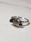 Rough Smokey Quartz Silver Plated Ring Size 4.25