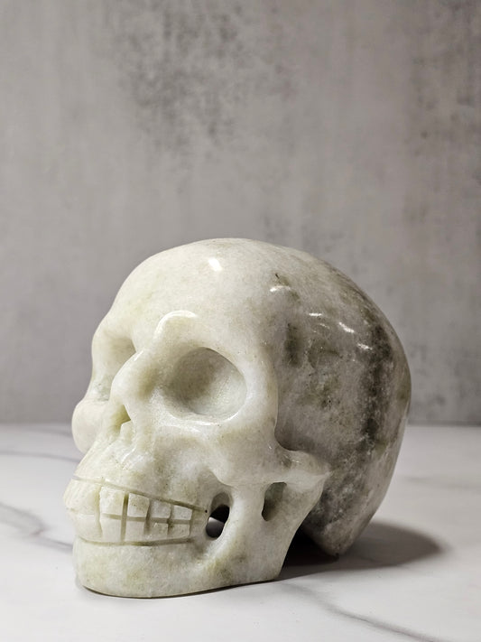 White Jade Skull Carving