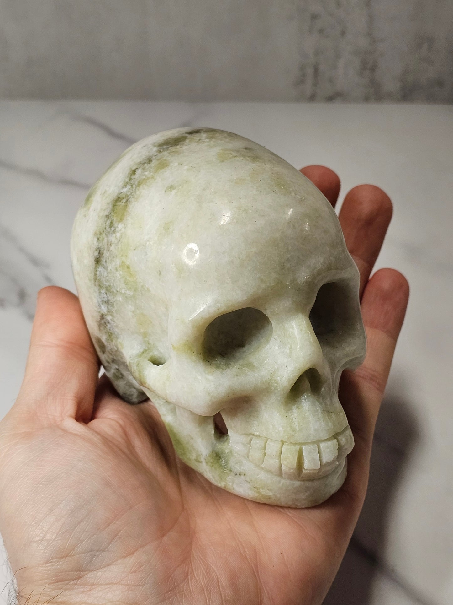 White Jade Skull Carving