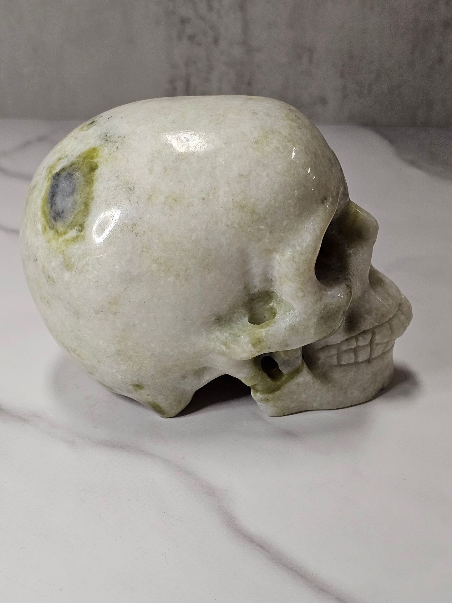 White Jade Skull Carving