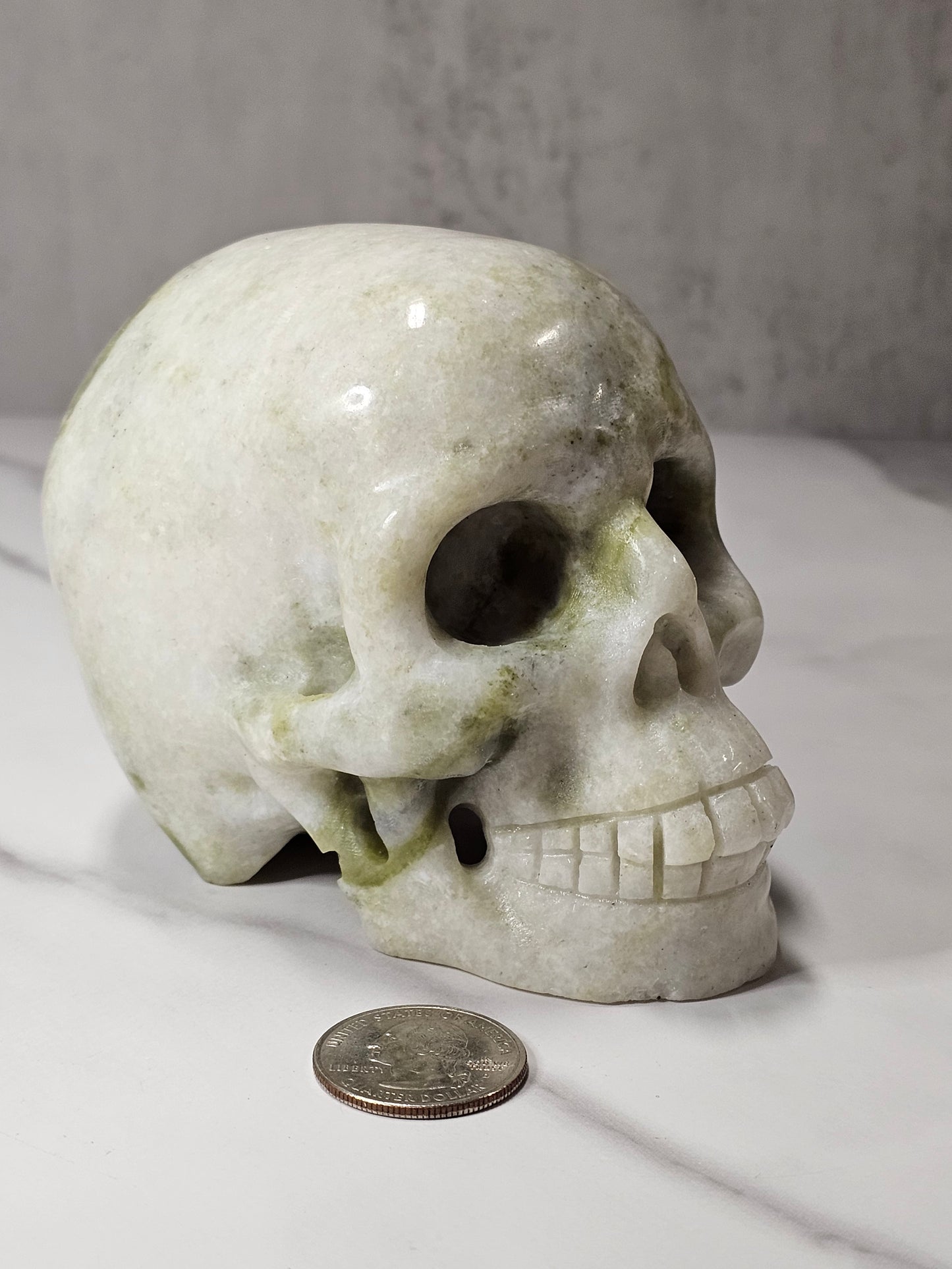 White Jade Skull Carving