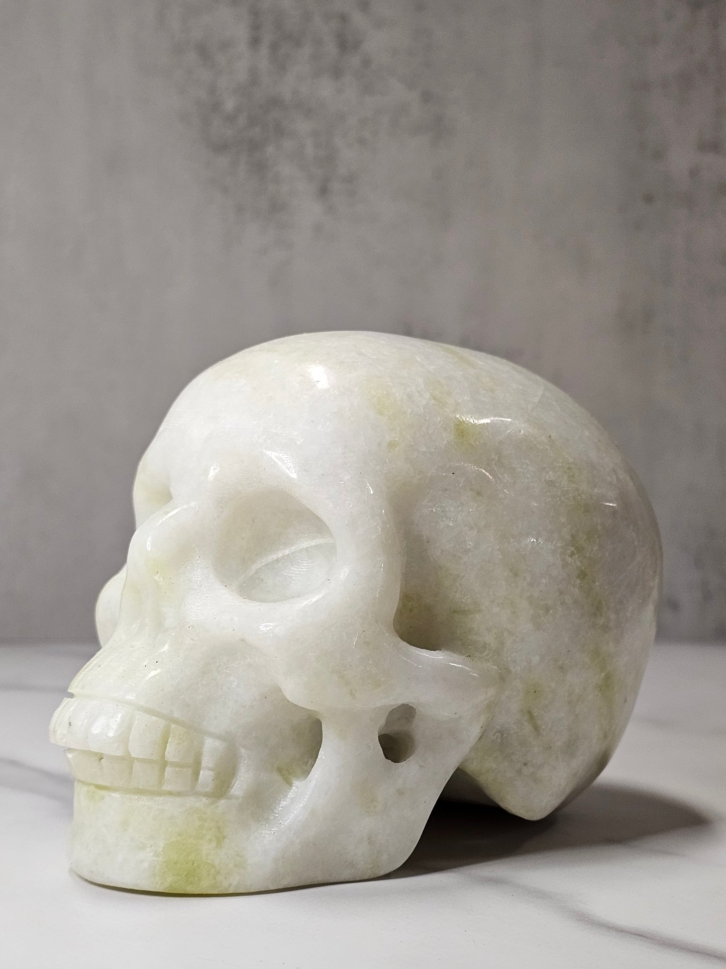 White Jade Skull Carving