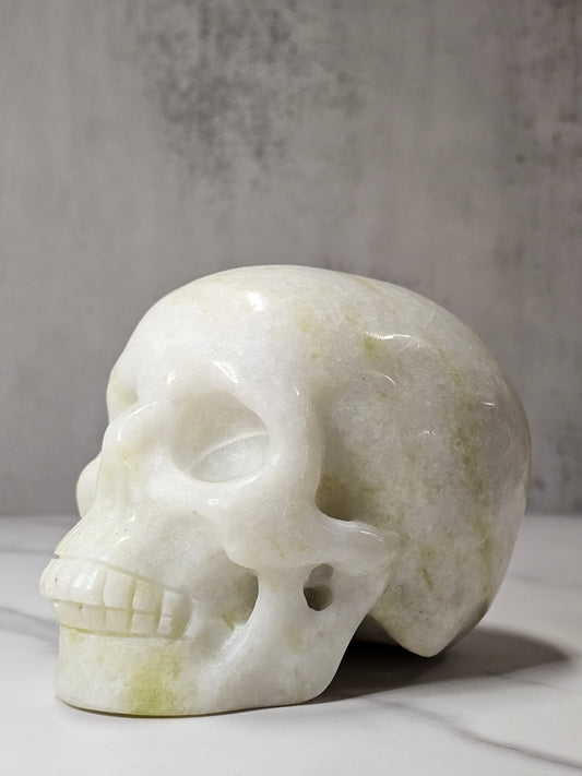 White Jade Skull Carving