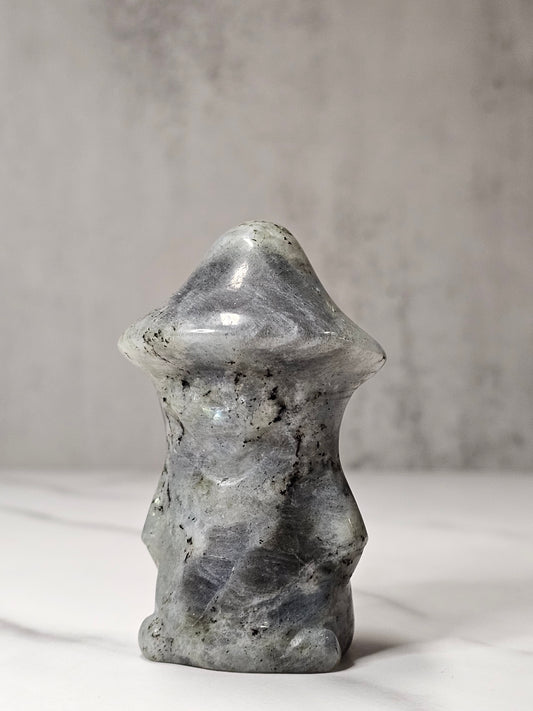 Labradorite Mushroom Gnome Person Carving