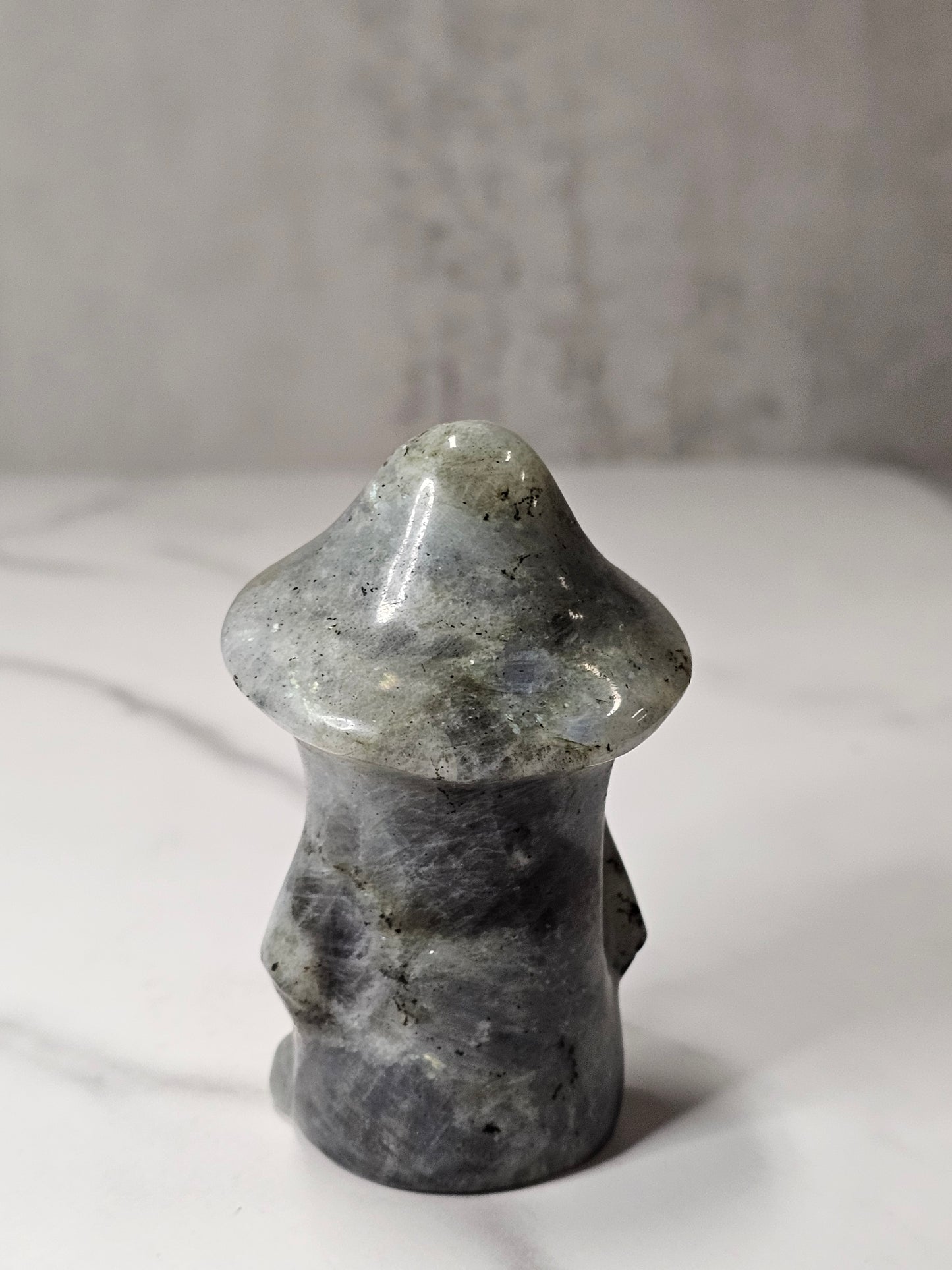 Labradorite Mushroom Gnome Person Carving