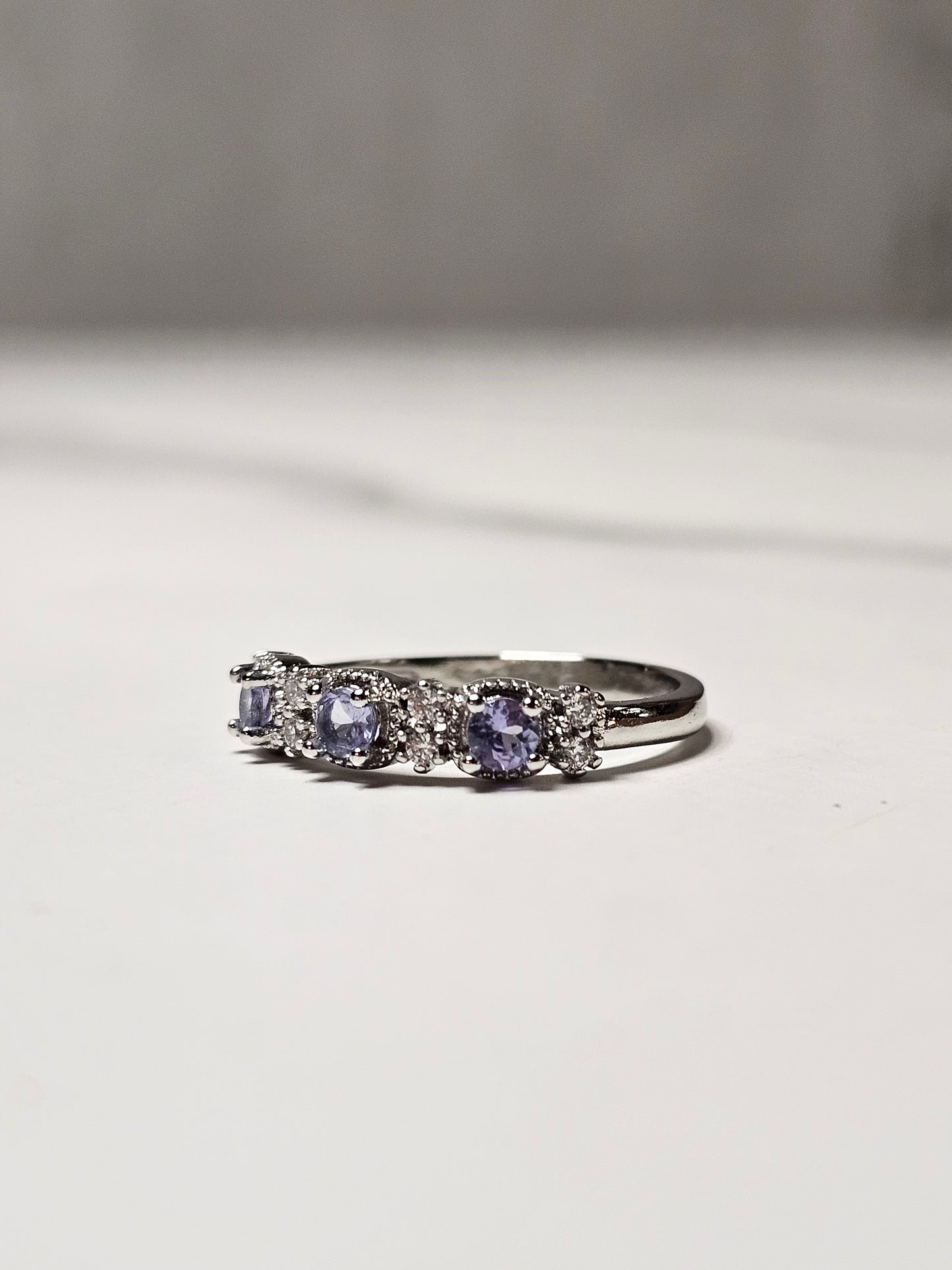 Tanzanite White Bronze Ring