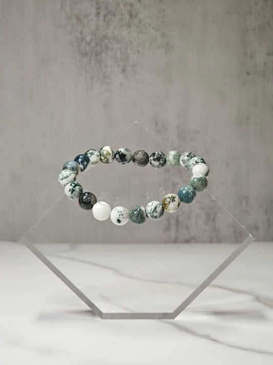 Tree Agate Stretchy Bracelet