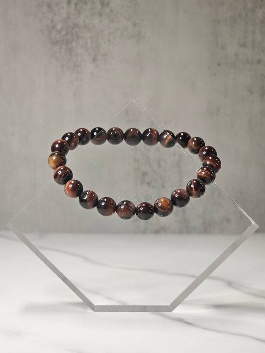 Red Tigers Eye Stretchy Bracelet